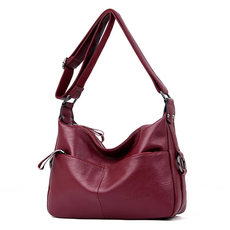 

Winter Style New Soft Leather Luxury Handbags Women Bags Designer Double Pocket Women Messenger Bags For Women 2018 Sac A Main