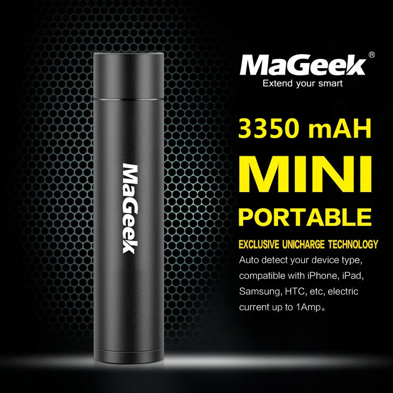 MaGeek 3350 мАч портативное зарядное устройство power Bank резервного питания Внешняя батарея для iPhone samsung Xiaomi все телефоны [черный]