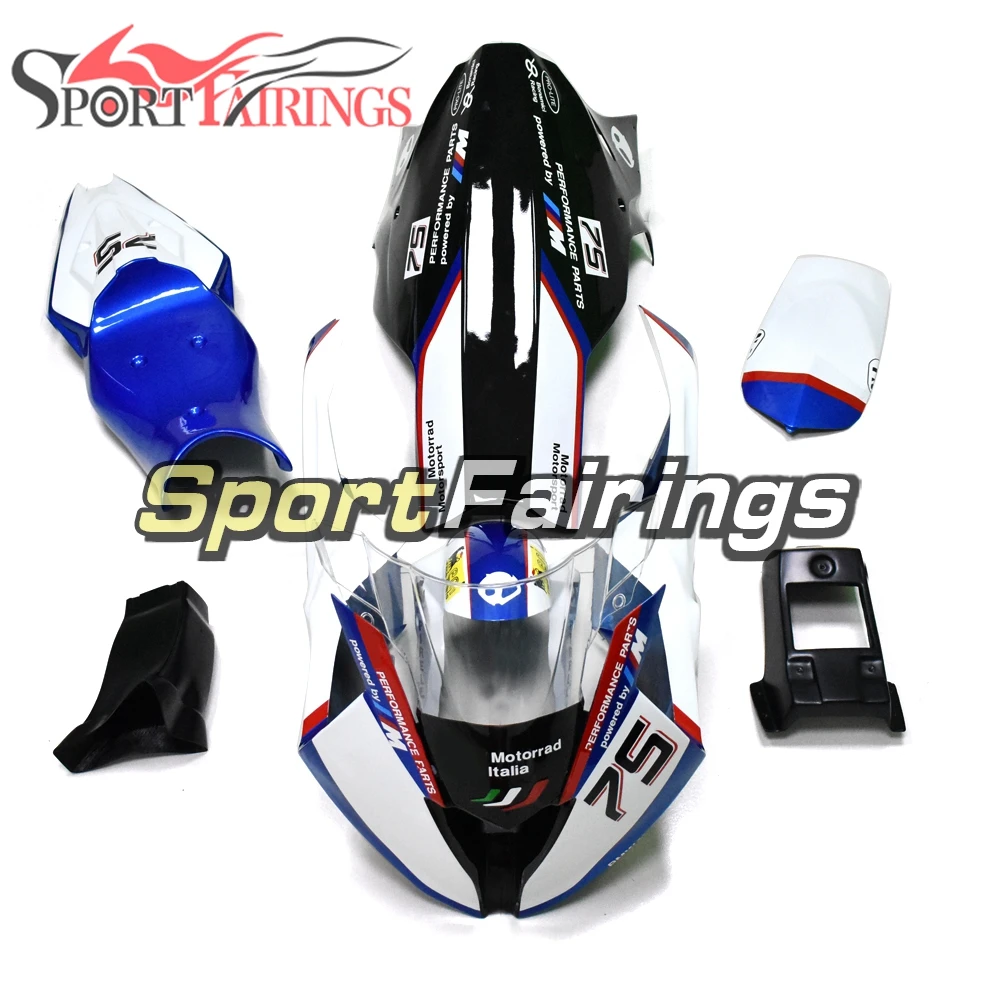 

Fiberglass Racing Motorcycle Full Fairing Kit For S1000RR 15 16 2015 2016 Injection ABS Bodywork Blue White Black Cowlings New