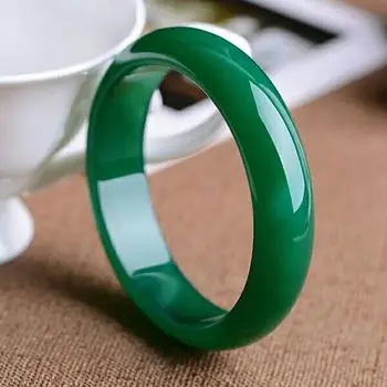 

Free Shipping Brazil Green Natural Agate Chalcedony Bracelet.Jewelry Gift Jade Bangle For Women