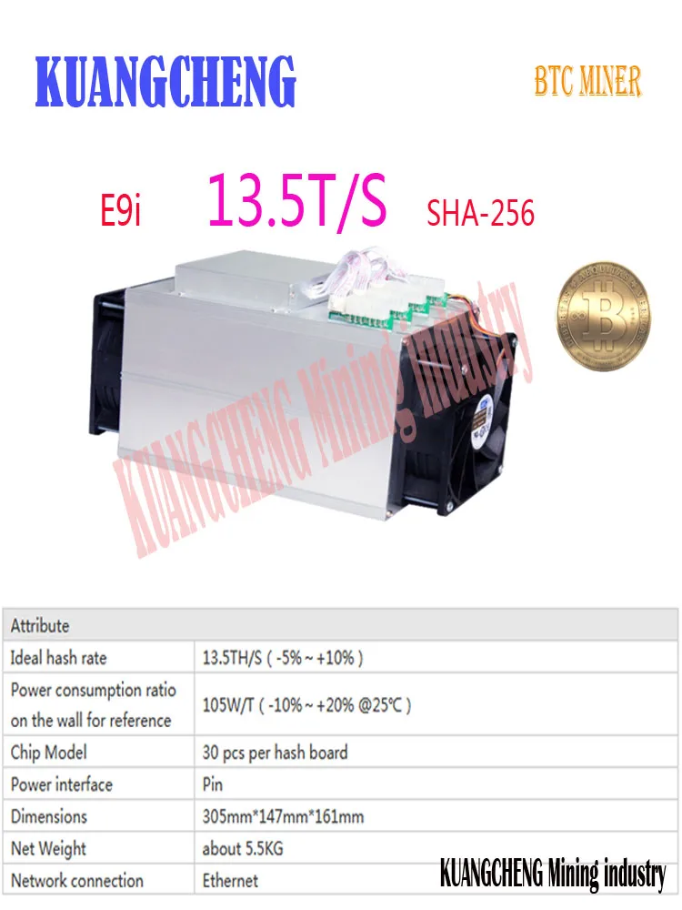 

kuangcheng Ebit E9i 13.5T Bitcoin BTC BCH Miner WITH PSU Economic Than Antminer S9 13T 14T T9+ S11 S15 Z9 Z11 WhatsMiner M3