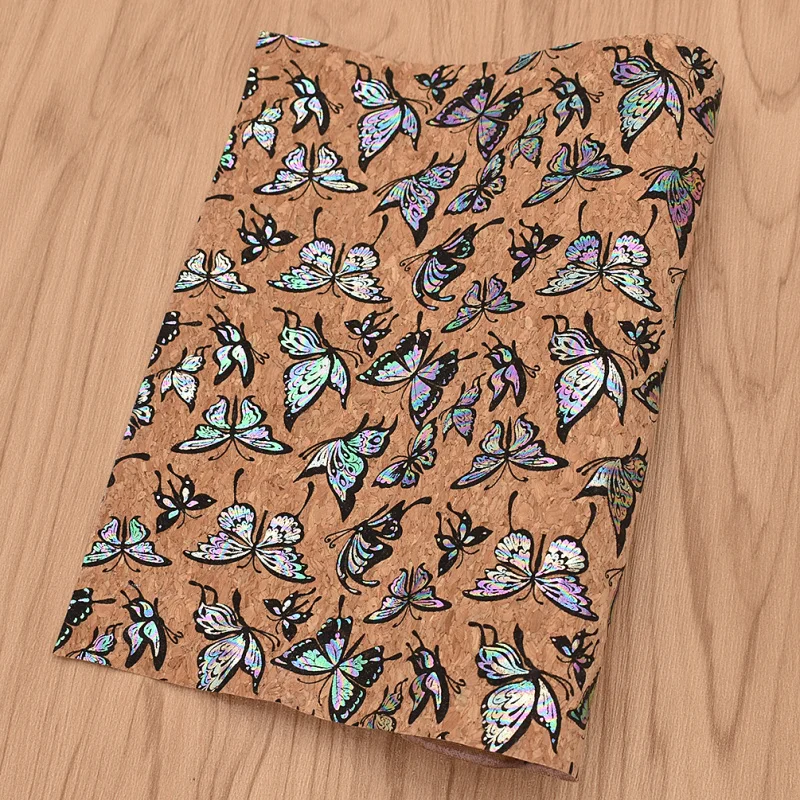 

Butterfly Printing Soft A4 Sewing Cork Fabric For DIY Garment Crafts Decoration Bags Bow-knot Hairbow Accessores Materials