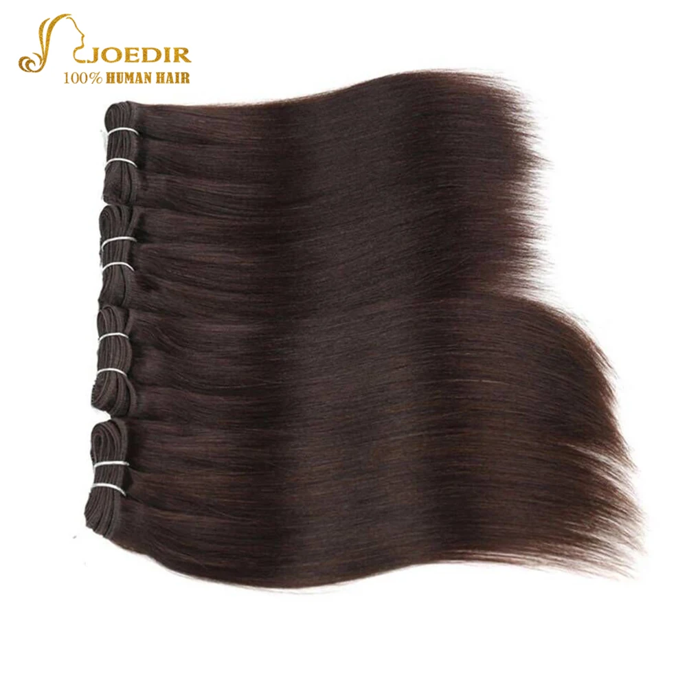 Joedir предварительно окрашенные бразильские прямые волосы ed, 4 шт. в одной упаковке, 190 г, бразильские человеческие волосы Yaki, пряди, плетение, Цвет 2#, не Реми