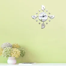 DIY creative wall clock Technological clock Mirror Acrylic 3D Gardenia flower Wall sticker clock Home Decoration funlife 3d diy moon stars clock acrylic mirror wall sticker