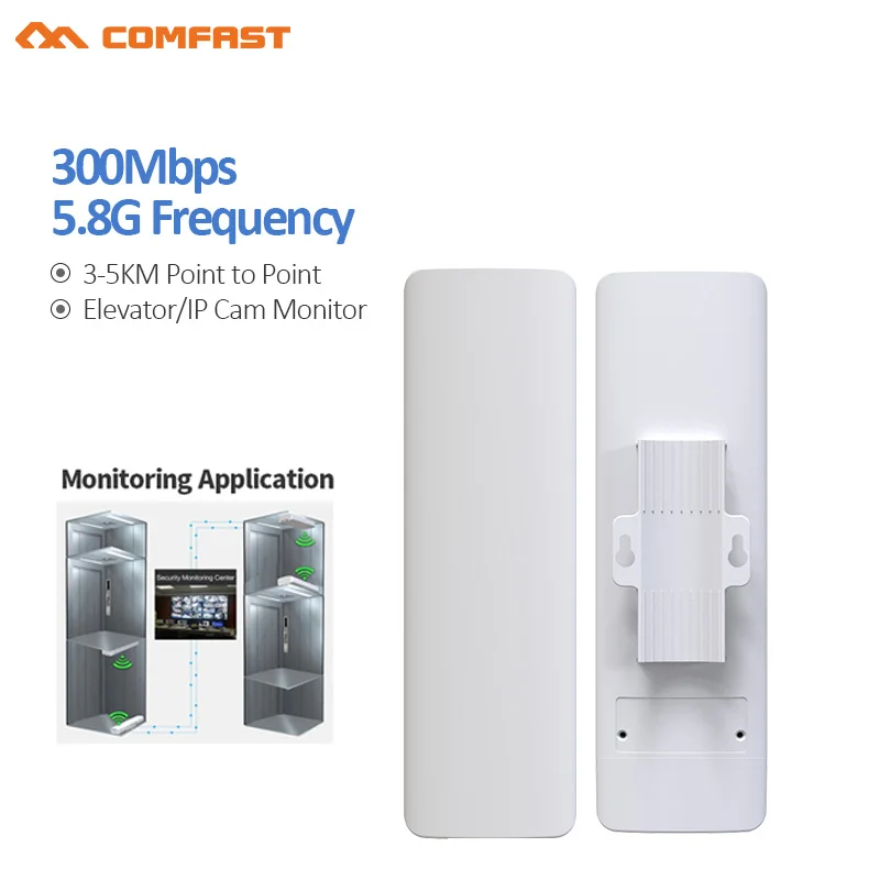 

Outdoor WiFi Repeater Wireless Signal Amplifier Bridge 300Mbps Wi-Fi Range Extander 5.8G Repetidor Wifi 802.11N/AN Signal Booste