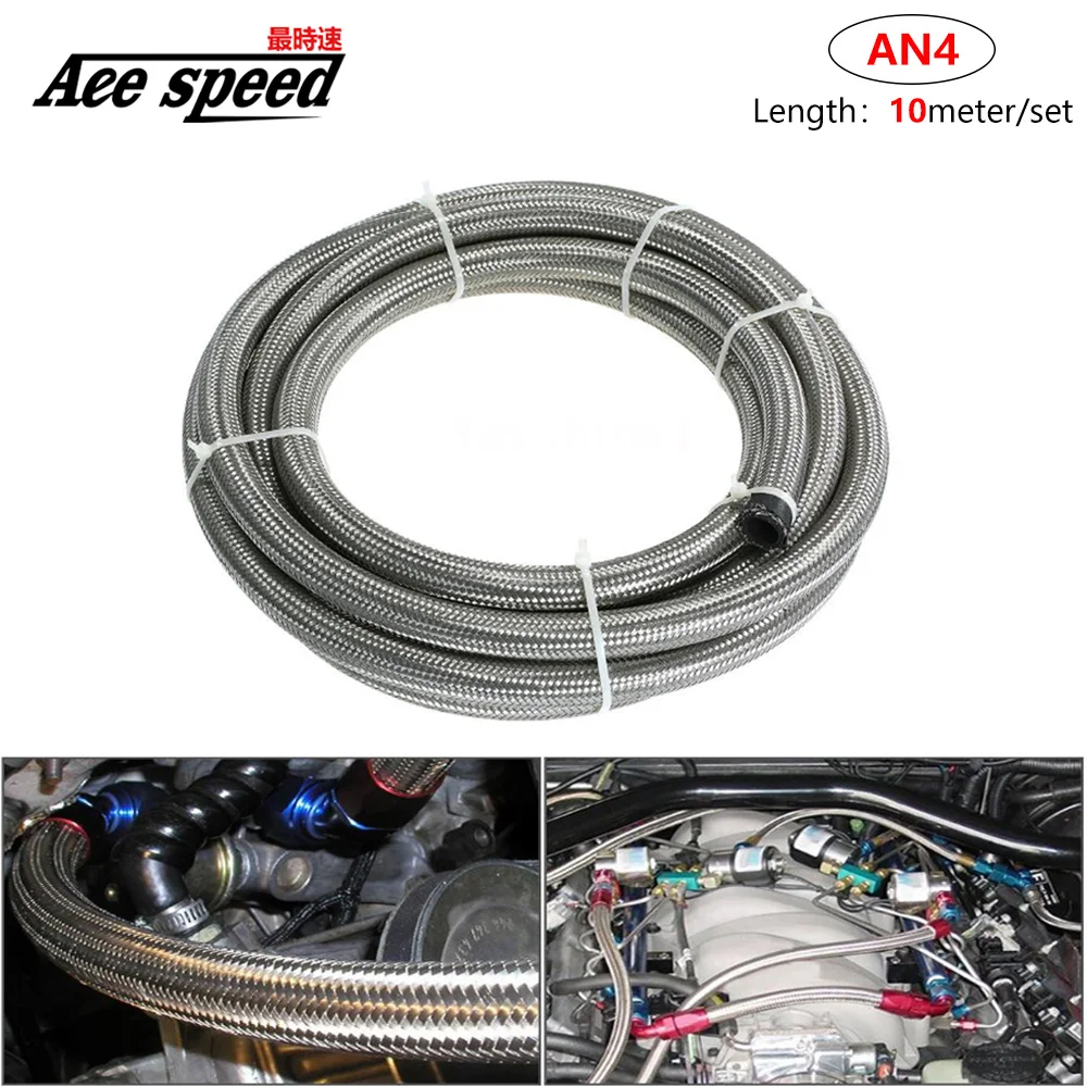 

AN4 Braided Teflon Oil Line Fuel Hose Oil Gasoline Brake Line Hose For Racing Motorcycle Teflon Hose 10meter/packs