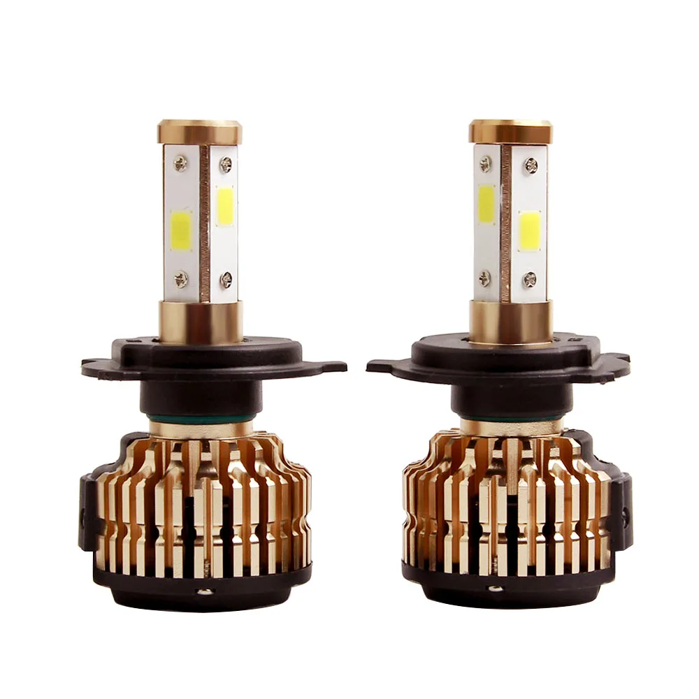 2X H4 LED H7 H11 H8 9006 HB4 COB 4 sides Auto Car Headlight 75W 10000LM