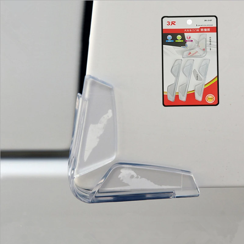 

4 Pieces Car Door Side Anti-collision Sticker Edge Protector Decal PVC Soft Protective Strips Auto Door Stickers car accessories