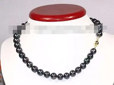 

Free shipping hot sale Women Bridal Wedding Jewelry >>2016 fashion fewelry11-12mm cultured cultured black pearl necklace 17