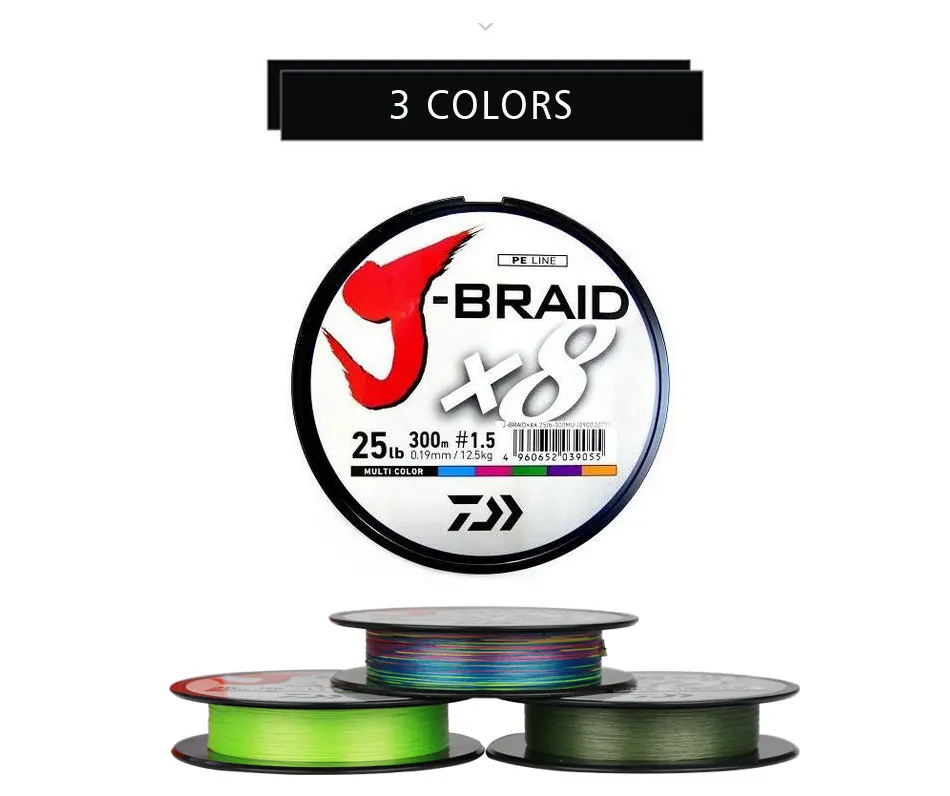 Daiwa J-BRAID 8A 300 м зеленый цвет 8 плетеная леска из мононити 10-60 фунтов Сделано в Японии