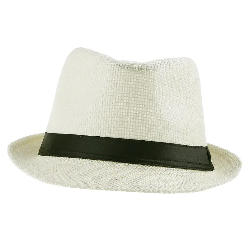 Unisex Women Men Fashion Summer Casual Beach Sun Straw Panama Jazz Hat Cowboy Fedora hat Gangster Cap sun hat sun protection hat fedora hat