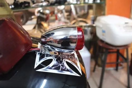 Хромированный светодиодный тормозной Стоп сигнал задний фонарь Cafe Racer Bobber Cruiser