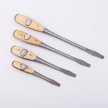 6/8/10/1" шлицевая отвертка knockable плоским лезвия отвертки с высоким содержанием углерода Сталь отвертка с деревянной ручкой 1 шт