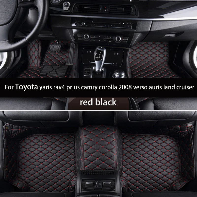 

shenlao Custom car floor mats for Toyota yaris rav4 prius camry hilux corolla 2008 verso auris land cruiser avensis wish sienna