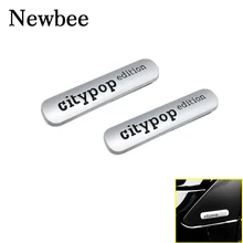 Newbee 2 teile/los Universal 3D Auto Aufkleber Metall citypop edition Emblem Rückspiegel Dekoration Für Benz Smart Fortwo Brabus(China)