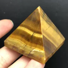 Natural tiger eye crystal mineral quartz carved pyramid chakras stone carvings healing reiki decoration