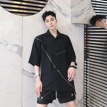 Новинка года Для мужчин одежда BIGBANG стилист уличной моды cloose молния Украсить рубашка певица костюмы