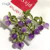 CSxjd – broche Vintage, bijoux, vert, peinture de cuisson, teinture, pierre naturelle violette, foulards, accessoires à boucle ► Photo 2/6