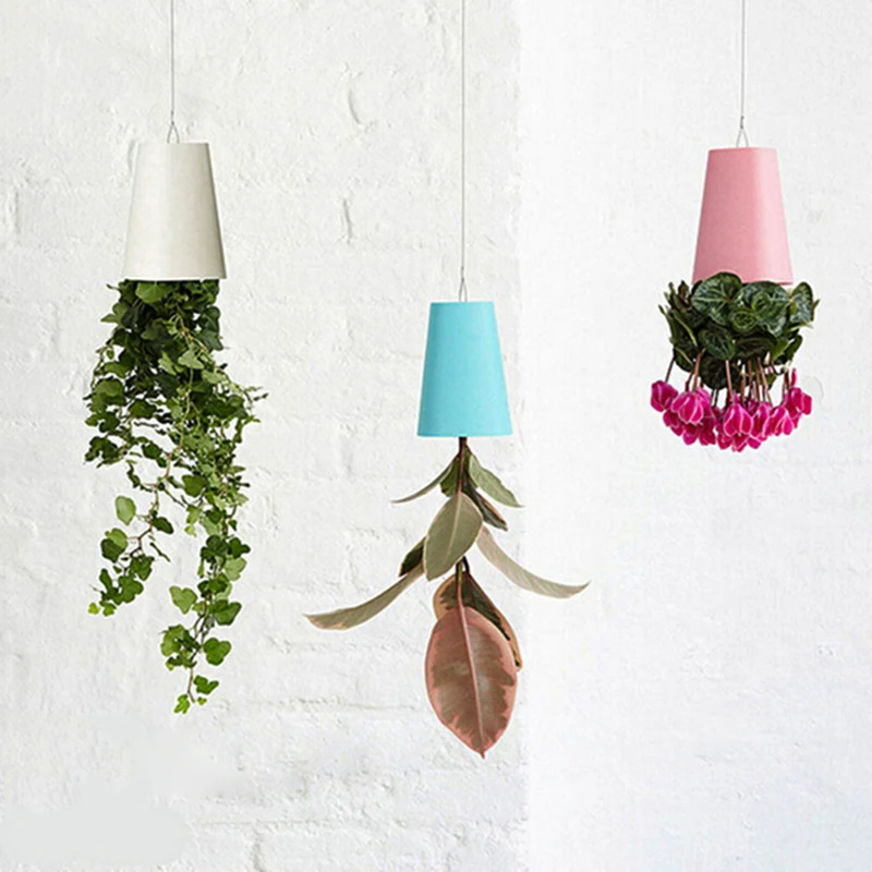 Garden Home Office Hanging Plant Pot Plastic Upside Down Flower Pots