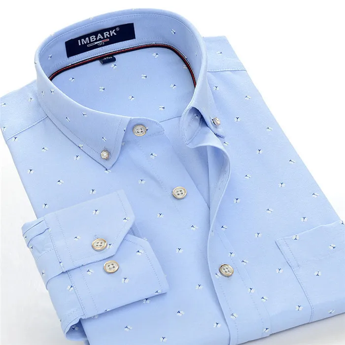 2019 весна и осень новая мужская деловая Повседневная брендовая дизайнерская рубашка с принтом стильная Высококачественная рубашка для