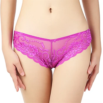

Sexy Lace Transparent G-String Panties Women's Cotton Thong Underpants Large Size 4XL 3XL Seamless Hollow Low Waist Tanga Mujer