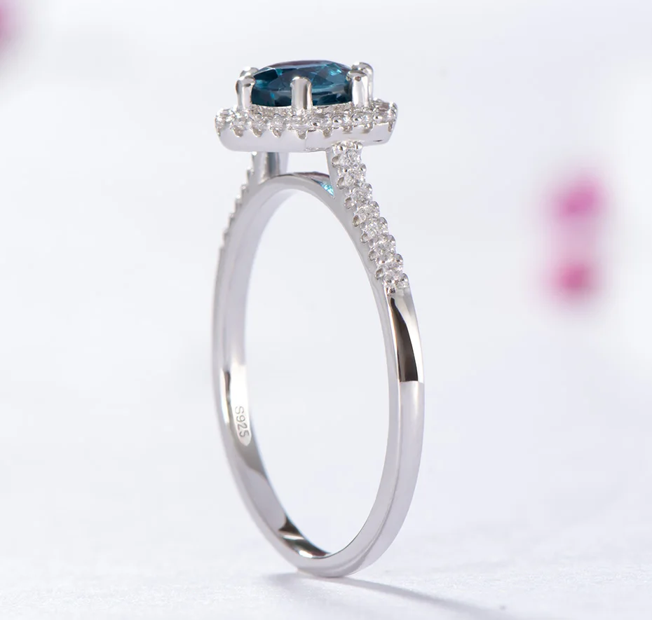 Kuolit, кольца с натуральным Лондоном, голубым топазом, кольца для женщин, 925 пробы, серебряное кольцо с топазом, обручальные подарки, хорошее ювелирное изделие