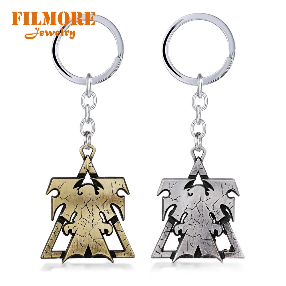 

StarCraft 2 Keychain Superhero Wings of Liberty Terran Metal Logo Car Keyring Holder Chaveiro 2018 Halloween Gifts for Women Men