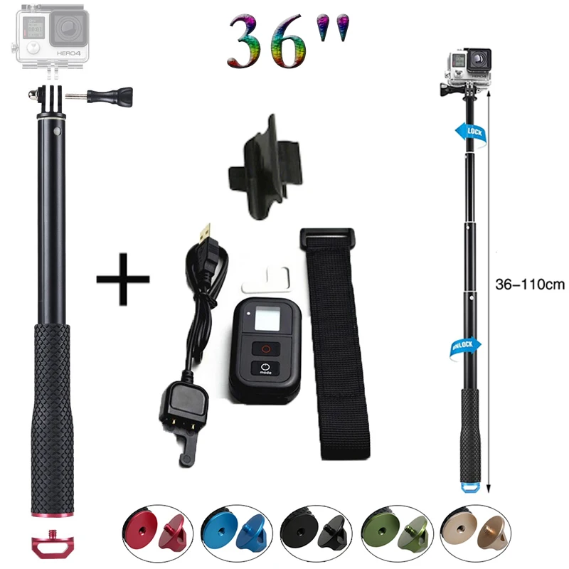 Prix pour Nouvelle Gopro hero 5 4 3 manfrotto gopro Selfie Bâton + wifi à distance contrôleur pour Go pro HERO 5 4 3 + 3 4 session caméra accessoires Prix pour Nouvelle Gopro hero 5 4 3 manfrotto gopro Selfie Bâton + wifi à distance contrôleur pour Go pro HERO 5 4 3 + 3 4 session caméra accessoires