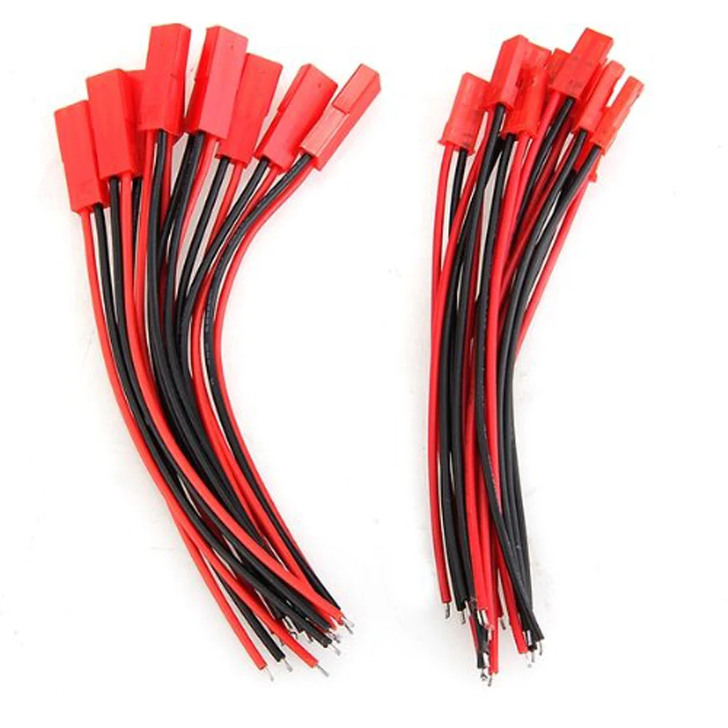  10 Pairs 100mm JST Stecker Kabel Linie Männlich + Weiblich für RC BEC Lipo Batterie