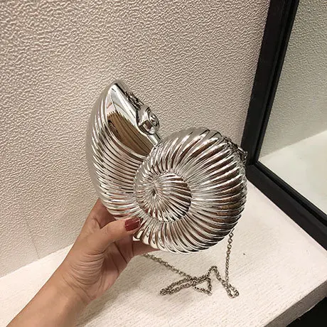 Women Style Bags Cute Shoulder Bag Conch Shape Chain Crossbody Bag Acrylic Shell Phone Bags Handbag Purse