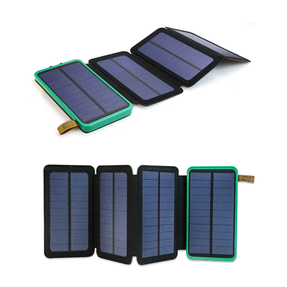 Solar Powered Solar Power Bank 10000mAh Portable Solar Charger for