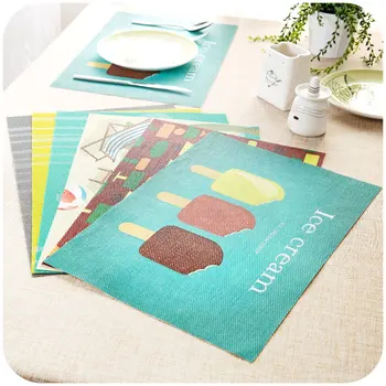 

4PC/LOT Fashion waterproof dining table mat Plastic placemat pvc heat pad bowl mat anti-hot pad pot holder mix design