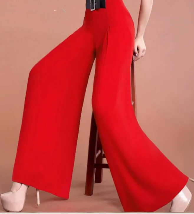 

The new 2018 Korean edition of tall waist summer snow spins Panty wide-legged pants skirts pants