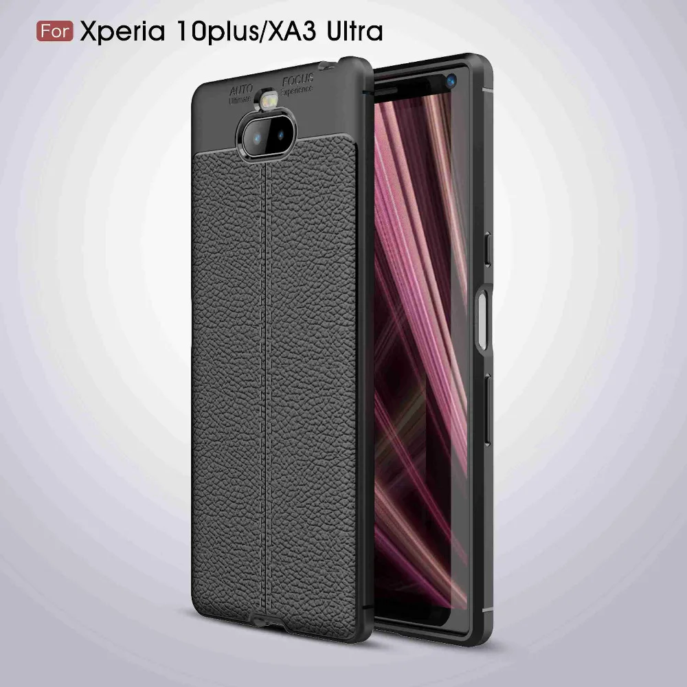

for Sony Xperia 10 Plus case Rugged Armor Carbon Fiber Texutred TPU cover capas for soni Xperia XA3 Ultra phone casa shell