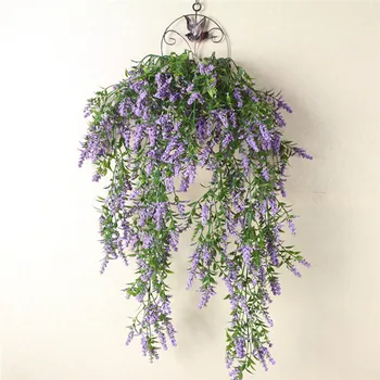 

Real Touch Artificial Wall Hanging Plant Artificial Pine lavender Home Decor Balcony Decorattion Flower Basket Accessories