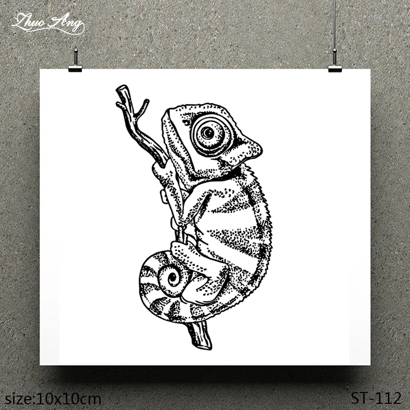 

ZhuoAng Timid Lizard Pattern Design Clear Stamp / Scrapbook Rubber Stamp / Craft Clear Stamp Card / Seamless Stamp
