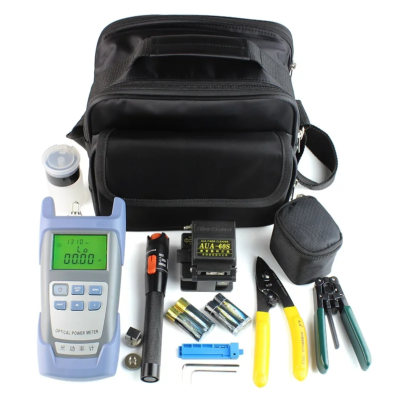 

Kit de Ferramenta with Optical Fiber Cleaver and Lader Power Meter Tester Visual Fault Locator 10mw and Fiber Strippers