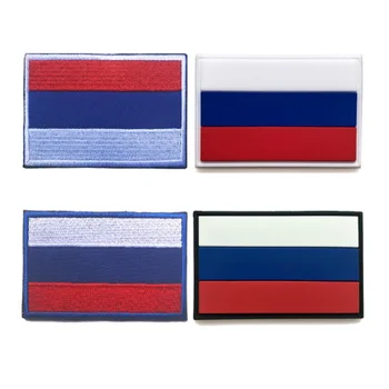 

100pcs/lot Russia flag patches 3D stickers Personality High quality 100% Embroidery patches OR PVC badges customized for clothes