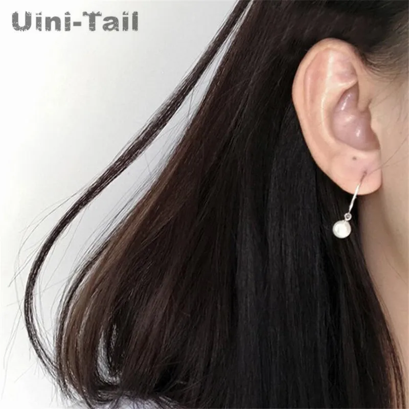 Серьги с жемчугом Uini Tail простые серьги большим кольцом подчеркивающие