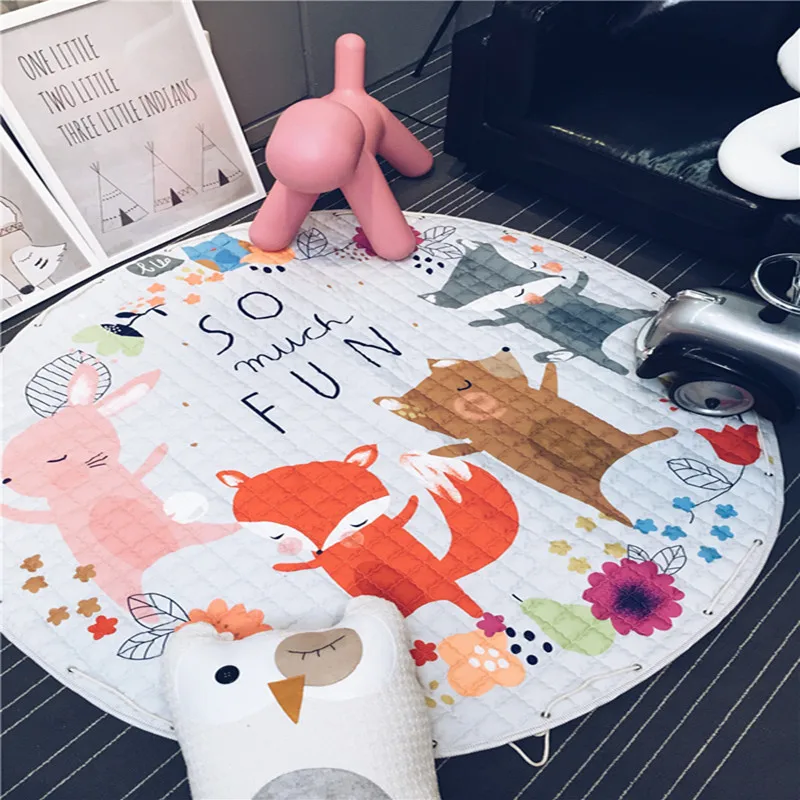 Round play mat storage bag Baby Toys Room COTTON CAR FOX Anpanman  (16)