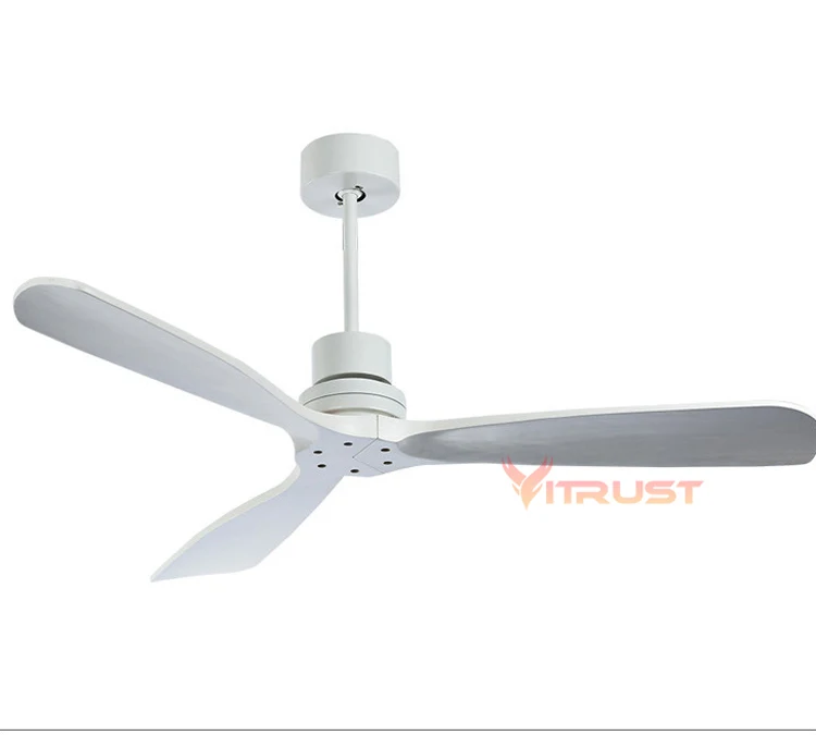 Ceiling Fan Industrial Vintage Without Light Wooden With Remote Control Nordic Simple Home Fining Room