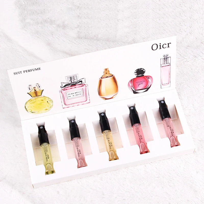 5pcs/Set Perfumed for Women Atomizer Perfumed Beautiful Package Parfums Fashion Lady Flower Fruit Fragrance with Box