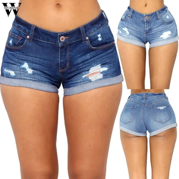

Womail short Summer Women High Waist Sexy Female Pockets Denim Shorts For Female Skinny Mini Short Denim Trousers NEW 2019 M522