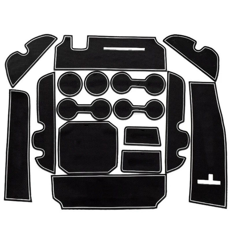 Beste 15 stks Anti Slip Rubber Cup Kussen Deur Groef Mat voor Toyota Highlander XU50 2014 2015 2016 2017 2018 accessoires Auto Styling