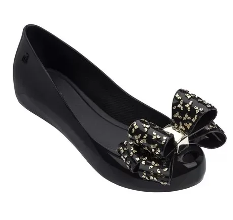 Черный Melissa/женские сандалии из прозрачного пластика г. Новая Летняя обувь женские повседневные модные сандалии Melissa на плоской подошве с бантом-бабочкой, Размеры 35-39 - Цвет: Черный