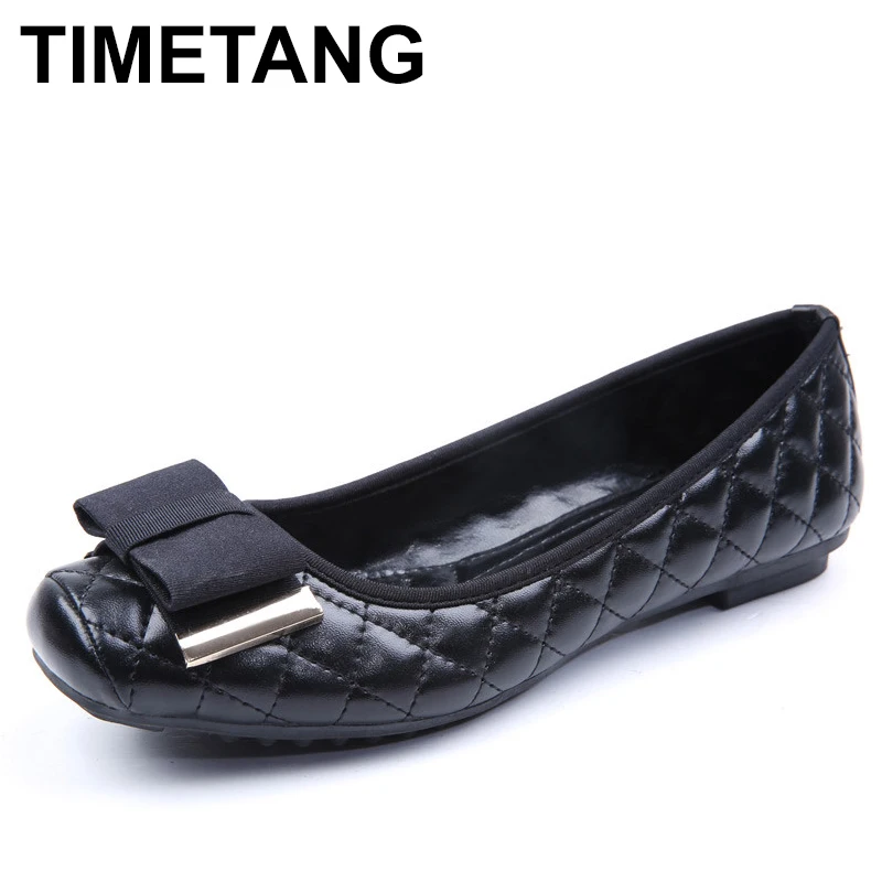 

TIMETANG new arrival Spring Summer Flat Shoes Women Bowtie Slip On Women's single Shoes Ladies Casual shoes Woman Zapatos C146