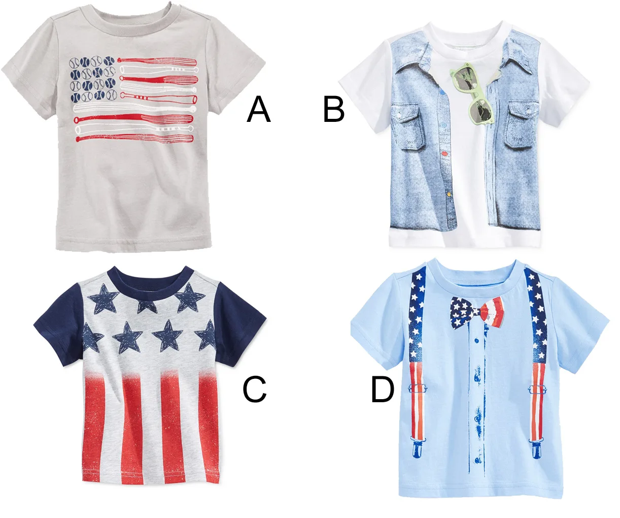 

short-sleeved t-shirts children's wear the new summer T-shirt flag cotton single jersey short sleeve T-shirt 81156