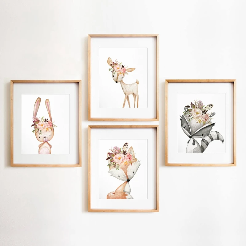 Woodland Animals Prints Nursery Decor