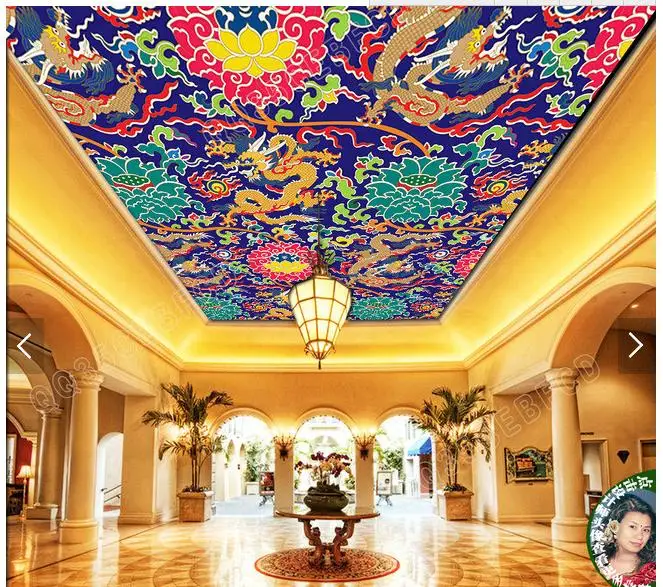 

Customized 3d photo wallpaper 3d ceiling wallpaper murals Chinese style style totem murals 3d living room wallpaper