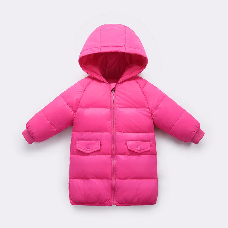 Осень и зима Новые детские, длинный пуховик, унисекс, для мальчиков и девочек, детская пуховая куртка - Цвет: MR